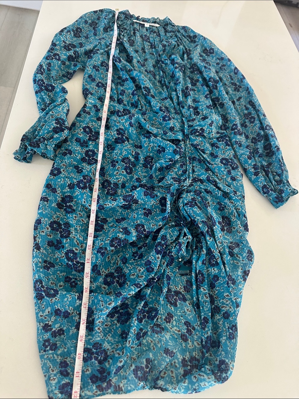 Veronica Beard Teal Silk Dress - Picture 6 of 12